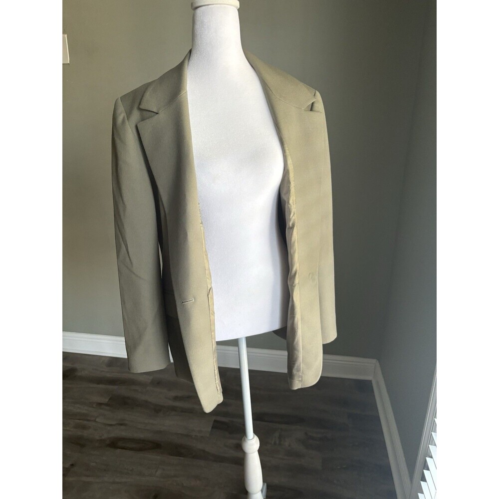 Pendleton Classic Tan Virgin Wool Single Button Blazer Jacket Womens 6 Khaki